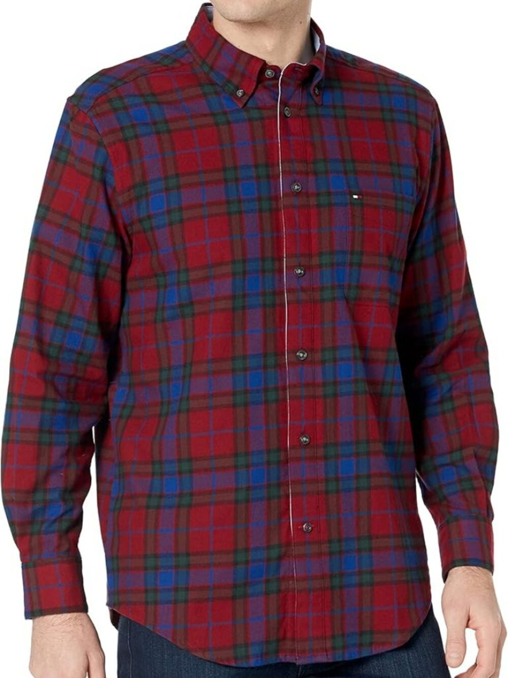 Tommy Hilfiger Plaid Flannel Long Sleeve Shirt